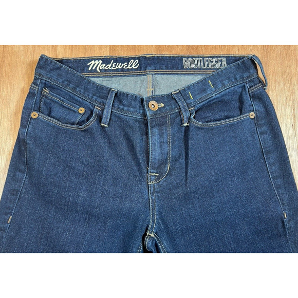 Madewell Women's Jeans Straight Bootlegger Dark Wash Denim Size 26X 32 Blue Low - Picture 4 of 15